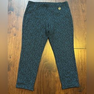 Michael Michael Kors Tuscan Stretch Pants - Blue / Black Paisley - XL